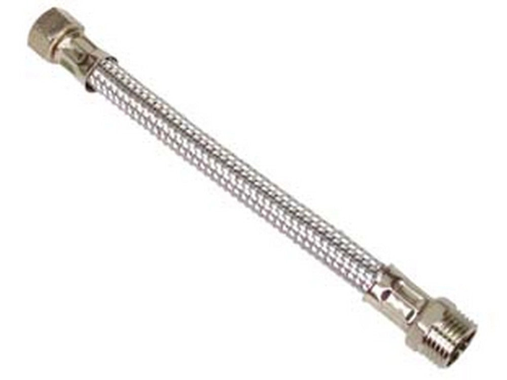 10pz flessibile inox m1/2 - f3/8 - m 1/2" f 3/8" cm.20 cod:ferx.fer182478