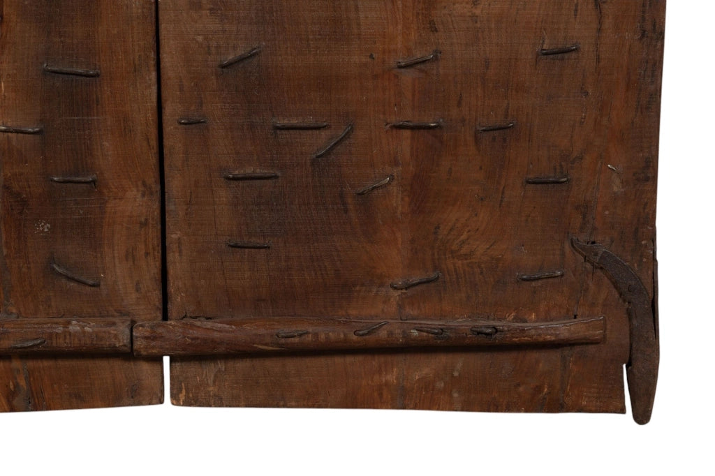 Biscottini Porta portone in legno massello e ferro da interno o da esterno vecchia e antica medievale