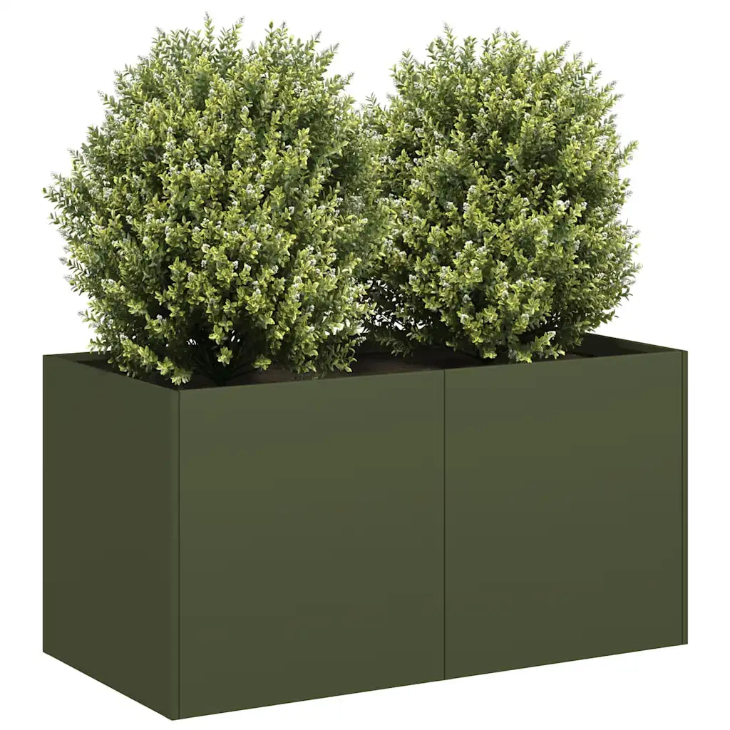 Fioriera Verde Oliva 80x40x40 cm in Acciaio Laminato a Freddo 860671
