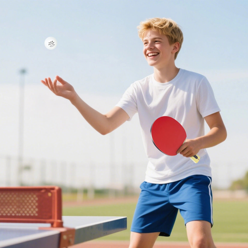 Tavolo da Ping Pong con 4 Racchette, 8 Palline e Custodia ¨C zephmum ¨C Rosso