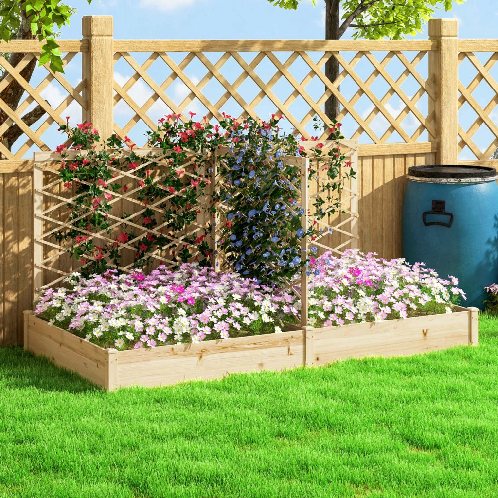 Fioriera in legno per balcone terrazza giardino ¨C zephmum ¨C 222x114x109 cm effetto legno naturale