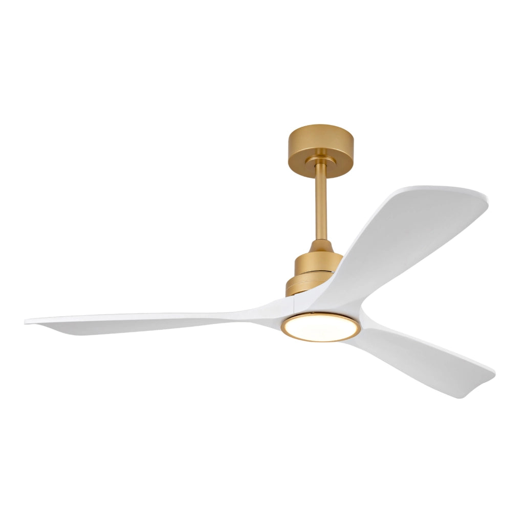 VENTILATORE DA SOFFITTO 132 cm con LED dimmerabile Oro e Bianco