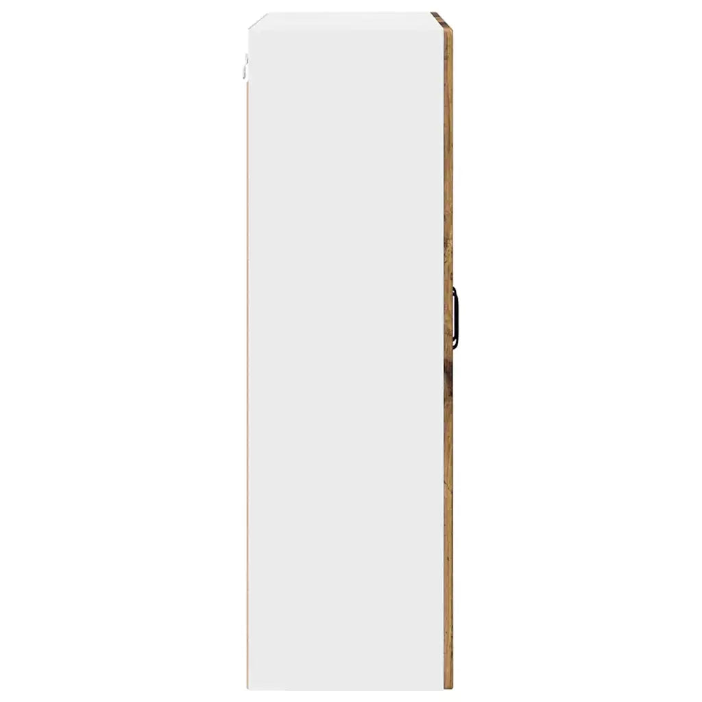 Pensile da cucina | Mobile in vetro da parete PORTO Legno vecchio 80 x 31 x 100 cm