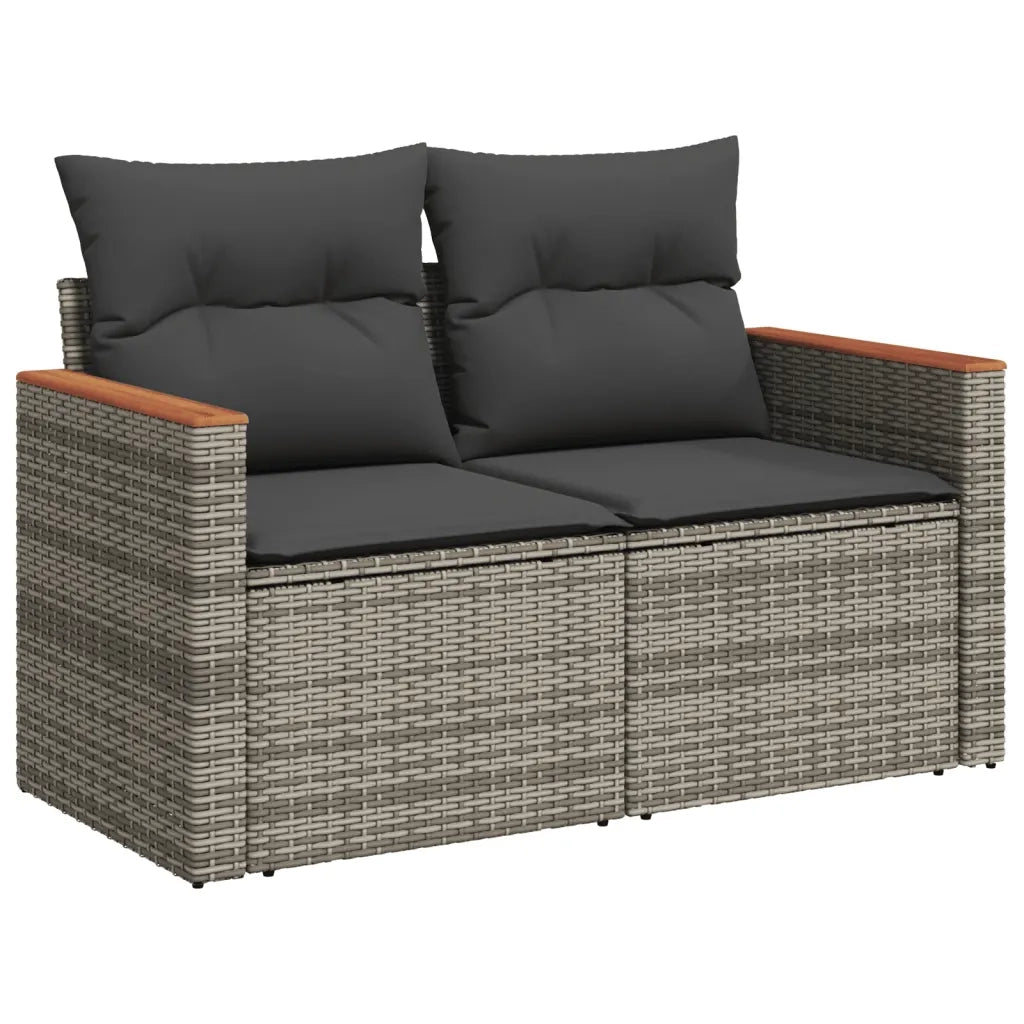 Set Divano da Giardino 5 pz con Cuscini Grigio in Polyrattan 3225941