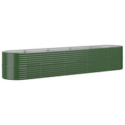 Fioriere | Cassetta per fiori | Letto Giardino Acciaio Zincato 368x80x68 cm Verde