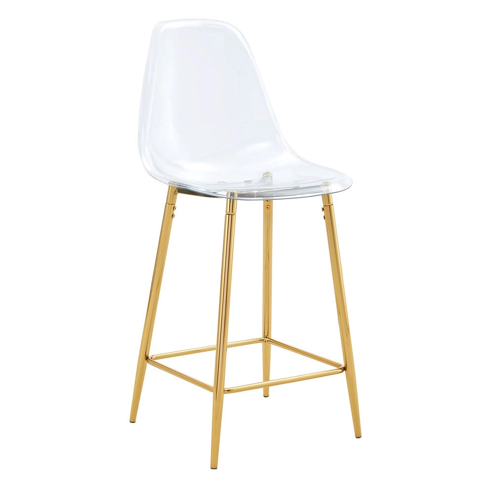 Sgabelli da Bar Set 2 Pezzi ¨C MINIMAL ¨C Trasparenti con Struttura in Metallo Nero/Oro/Argento