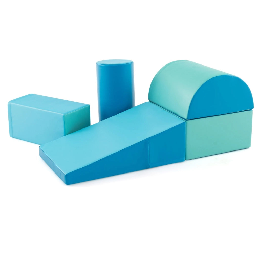 Set di gioco da arrampicata per bambini da 5 pezzi, Strutture di gioco in schiuma impermeabili Blu