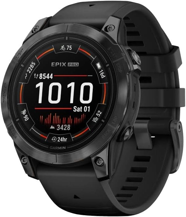 Garmin epix Pro Gen 2 51mm, Smartwatch, Display AMOLED 1,4", Touchscreen, Torcia LED, Cardio 5th Gen, +30 Sport, GNSS multi-band, Mappe, Autonomia 31 giorni,Slate & Black