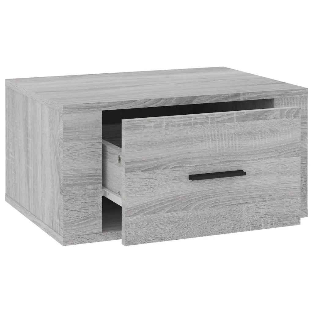 Set di 2 Comodini | Armadio da Notte | Mobiletto da notte a Muro Grigio Sonoma 50x36x25 cm
