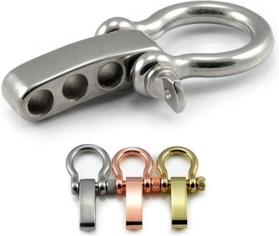 Set di 10 anelli metallici in acciaio inox per bracciali Paracord - chiusura a giro regolabile di alta qualità