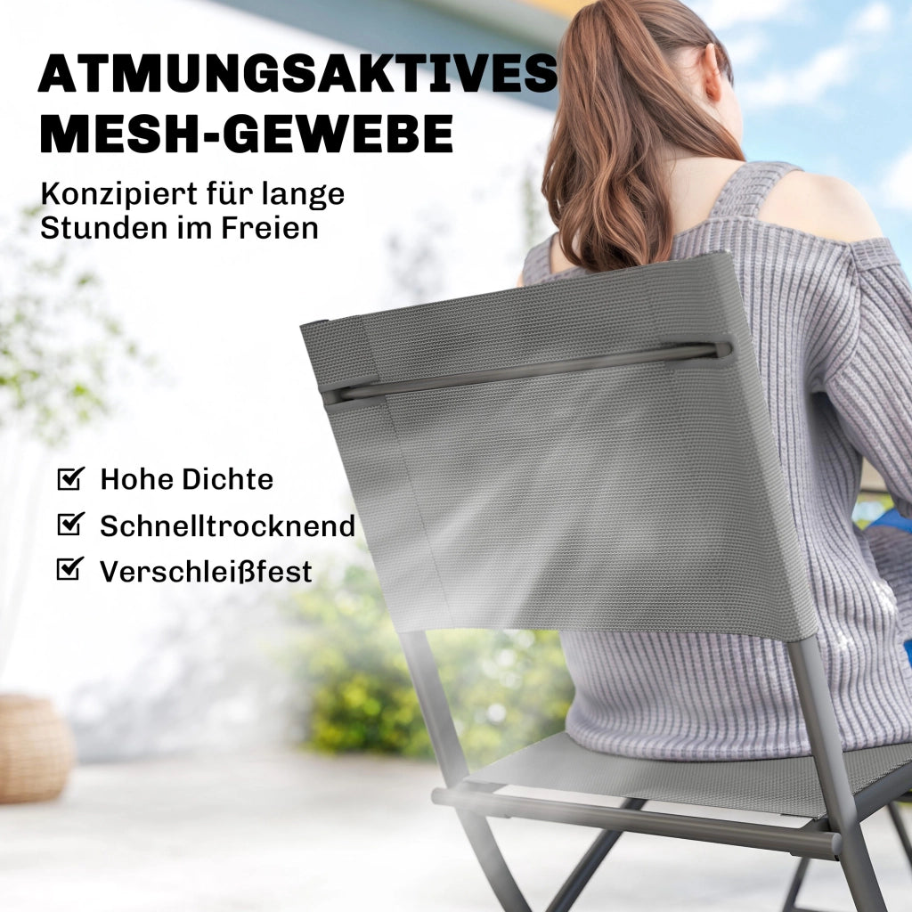 Set giardino pieghevole 5 pezzi con tavolo e 4 sedie ¨C Xylo ¨C effetto legno