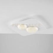 Plafoniera Megan, Moderna Led Integrato 33x33 Metallo e Alluminio Bianco