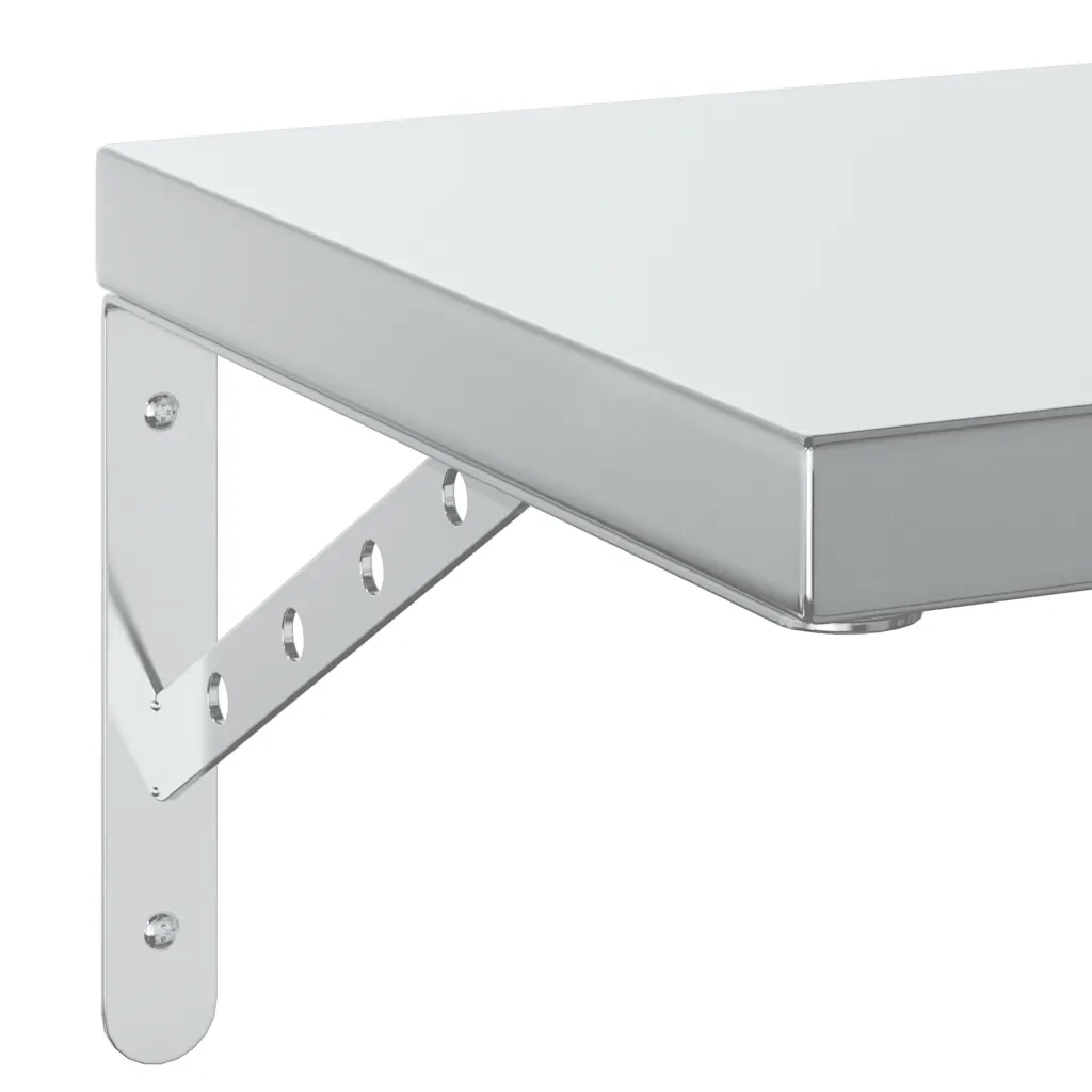 Mensole a Muro 2 pz 50x30 cm Argento in Acciaio Inossidabile 3214509