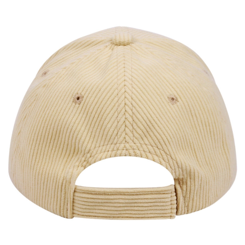 Cappellino da baseball ricamato in velluto a coste New York 1920, colore crema