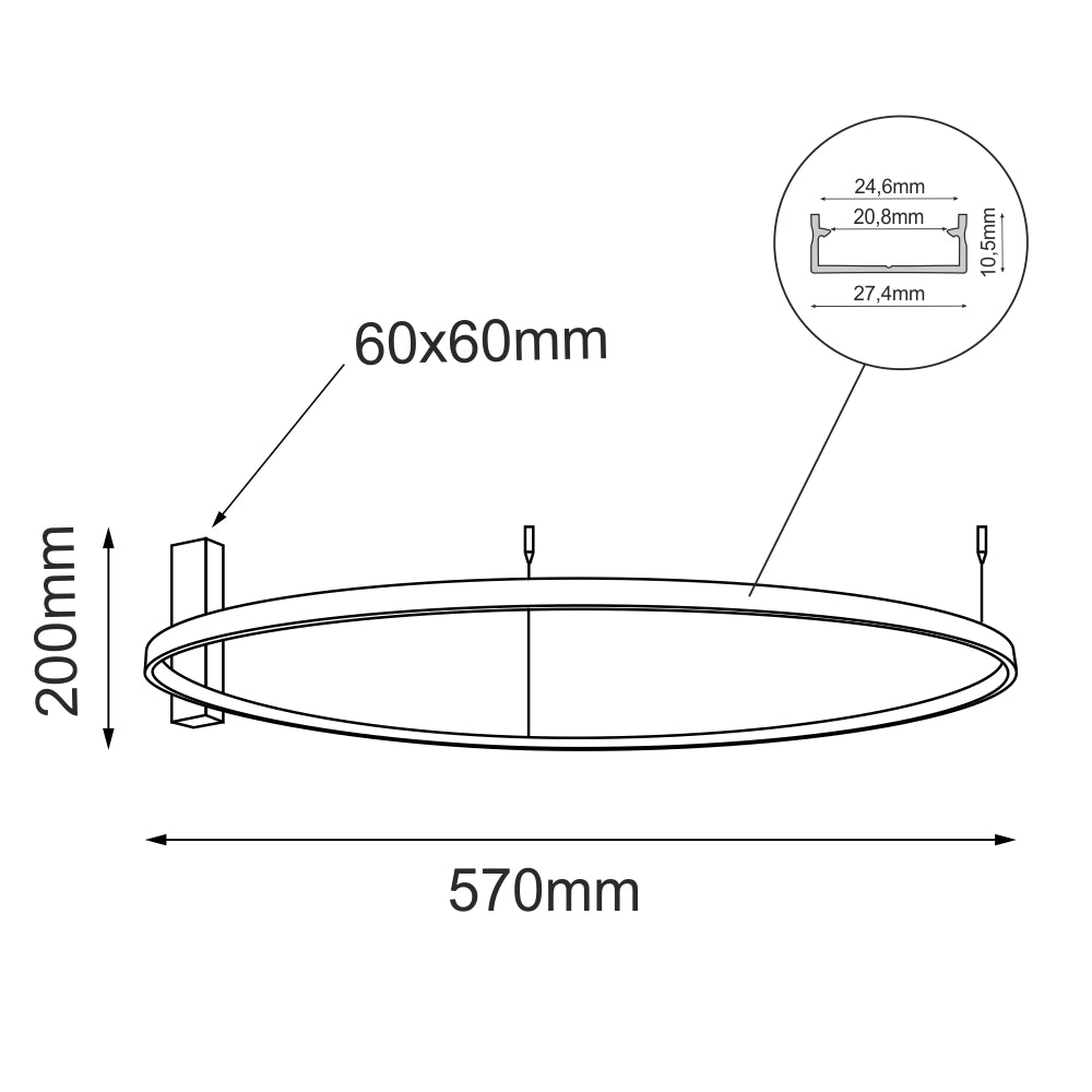 Plafoniera LED anello oro Ø57 4000K 35W Shilo Agari