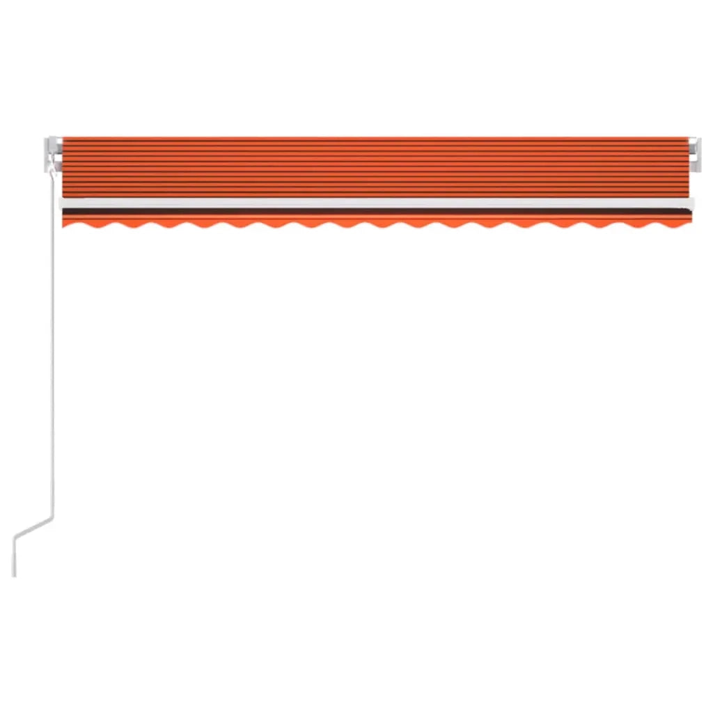 Tenda da Sole Retrattile Manuale LED 450x300 cm Arancio Marrone cod mxl 43729