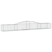 Cesto gabbione recinzione a gabbia muro di contenimento ad arco 400 x 50 x 40/60 cm ferro zincato argento 02_0040098