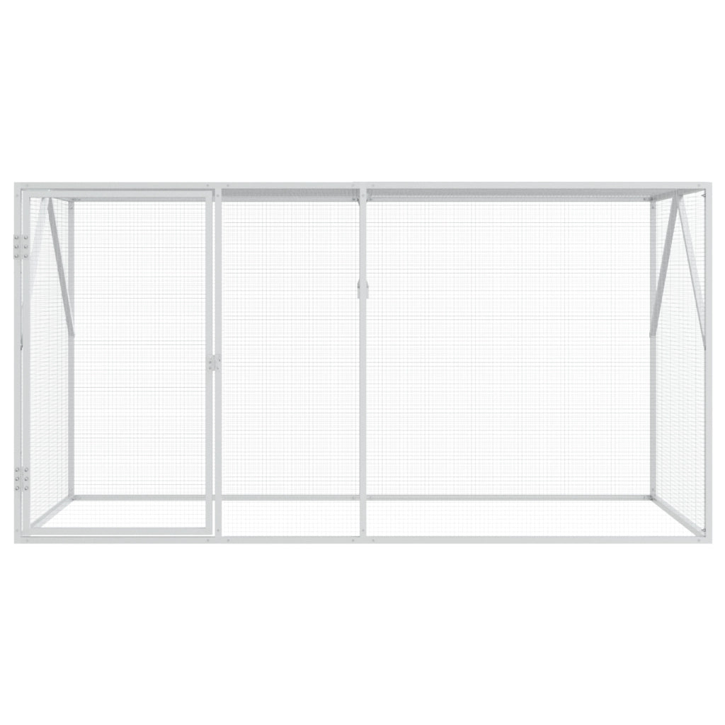 Voliera per Uccelli Anthracite 102x208x108 cm Acciaio