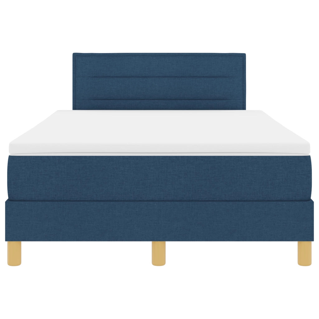 Letto con Rete a Molle e Materasso Blu 120x200 cm Tessuto