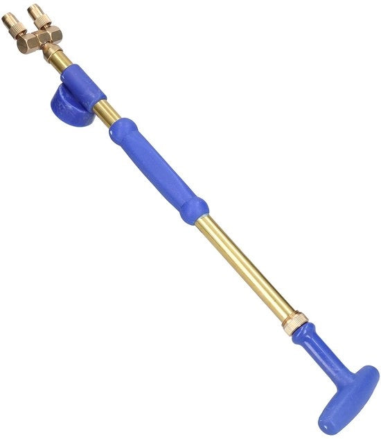 Sproiettore per Giardino con Doppio Sprezzante - Asta Telescopica in Ottone - Maniglia Antiscivolo - Bocchetta Regolabile - Adatto per Irrigazione - Sproiettore