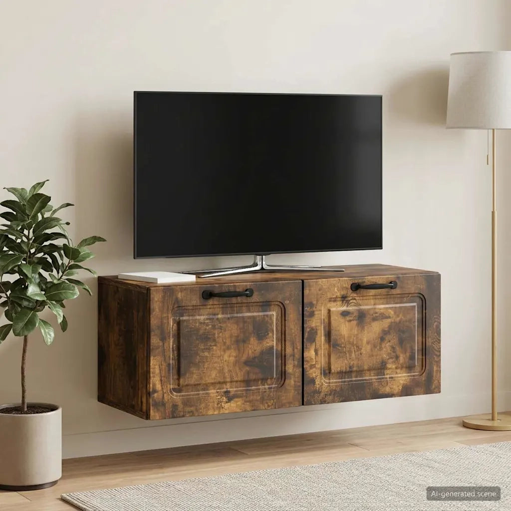 Mobile Porta TV da Muro Rovere Fumo 78,5 x 31 x 30 cm 899400
