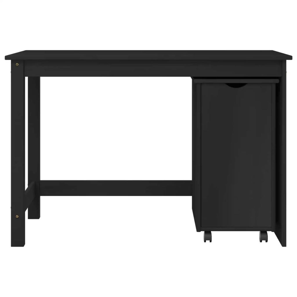Set di Scrivania e Armadietto 2 pz Nero Legno Massello di Pino 3438783