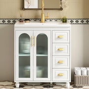 Mobile da Bagno con Lavabo in Ceramica e Sottolavabo 80 cm ¨C Xylo ¨C Bianco