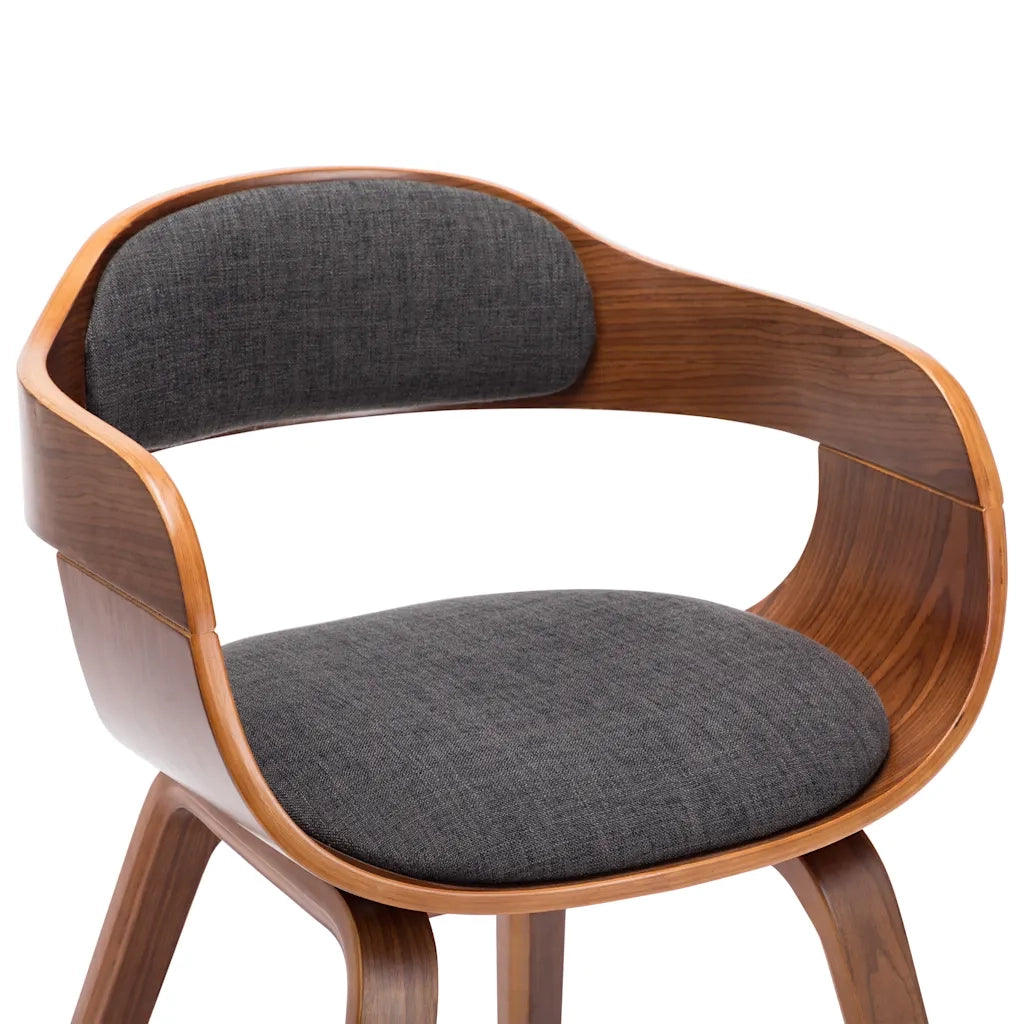 Sedia da Pranzo Grigio Scuro in Tessuto e Legno Curvato cod mxl 21592