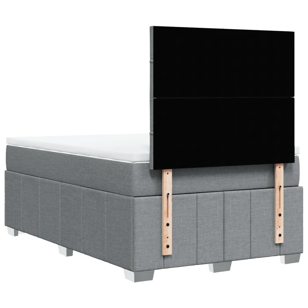 Giroletto a Molle con Materasso Grigio Chiaro 120x200cm Tessuto 3293935
