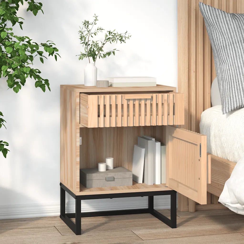 Comodini 2 pz-Set di 2 Tavolino da notte 40x30x55,5 cm Legno Multistrato e Ferro