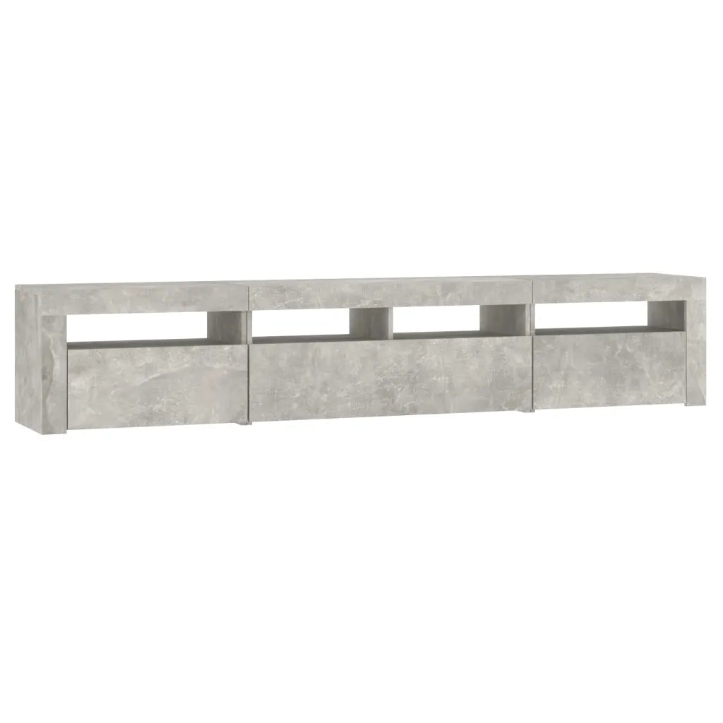 Mobile Porta TV con Luci LED Grigio Cemento 210x35x40 cm 3152733