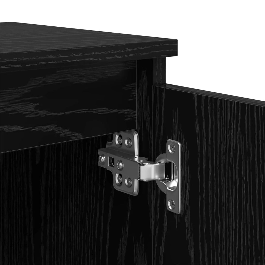 Armadio da Notte Rovere Nero 40 x 30 x 50 cm Legno multistrato 875106
