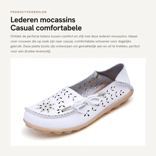 Mocassini per Donna - Scarpe in Pelle - Instappe Comfortevoli - Loafers - Scarpe a Piastra - Slip-On - Disegno Casual