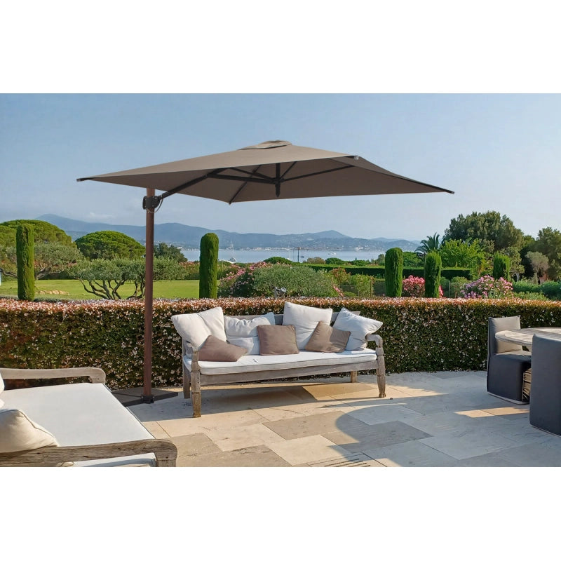 Ombrellone a palo laterale Trend Wood Q250x250 cm Made in Italy - Talpa