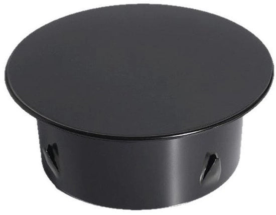 Capocamino in acciaio inossidabile per tubi camino, con viti regolabili, nero, adatto per tubi camino da 180 mm.