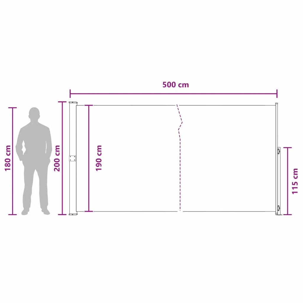 Tenda laterale retrattile 100% poliestere ferro acciaio 42035349