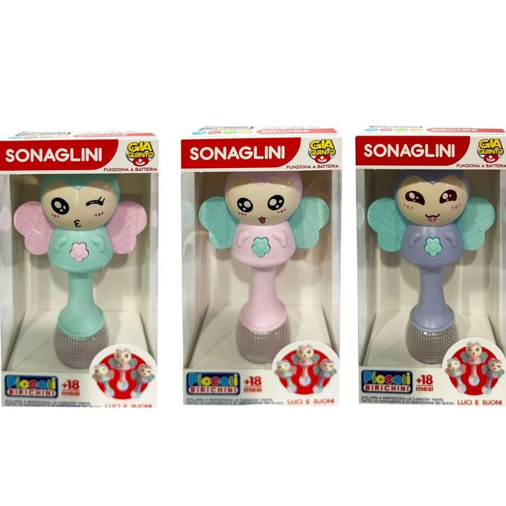 Trade Shop - Sonaglino Birichino Con Batteria Giocattoli Per Bebè Dai 18+ Con Luci E Suoni -