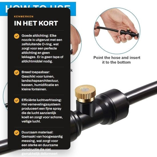Sistema di Misting 12-Pack - Acciaio - 1/4 Pollici - Per Sistemi di Irrigazione all'Aperto - Buona Tenuta Ermetica - Nessuna Fuga - Adatto per Giardino e Umidificazione - Sistema di Misting