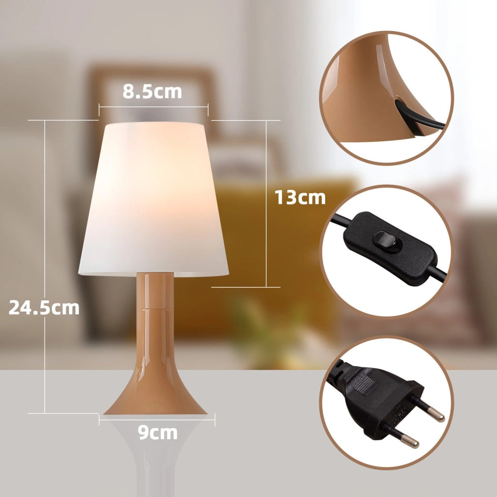 ZMH Lampada da tavolo moderna set 2 pezzi E14 con cavo piccola per soggiorno comodino