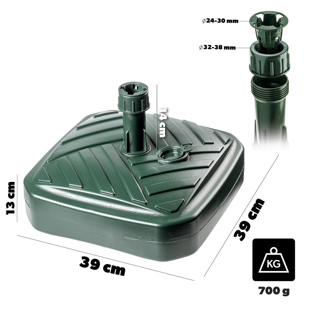 Base per ombrellone KADAX, supporto per ombrellone da giardino, quadrato, 39 cm, peso