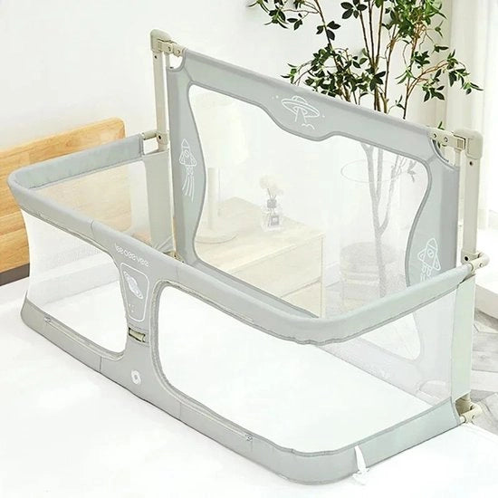 Culla per Bambini - Culla - Culla Portatile - Protezione Hek - Barriera di Sicurezza - Riutilizzabile - Con Moschettone - Beige/Grigio - 50x120 cm