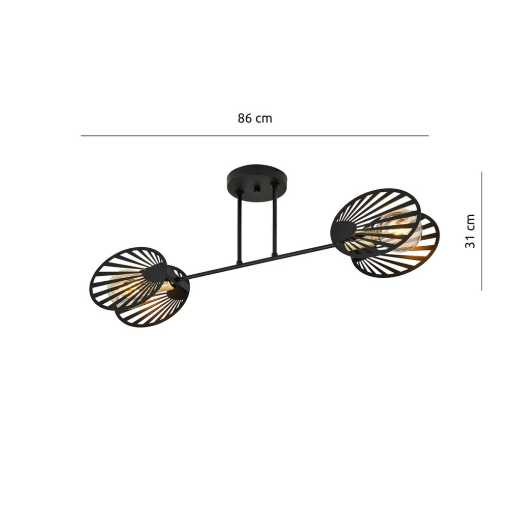 Lampada a sospensione Talia in acciaio nero e oro