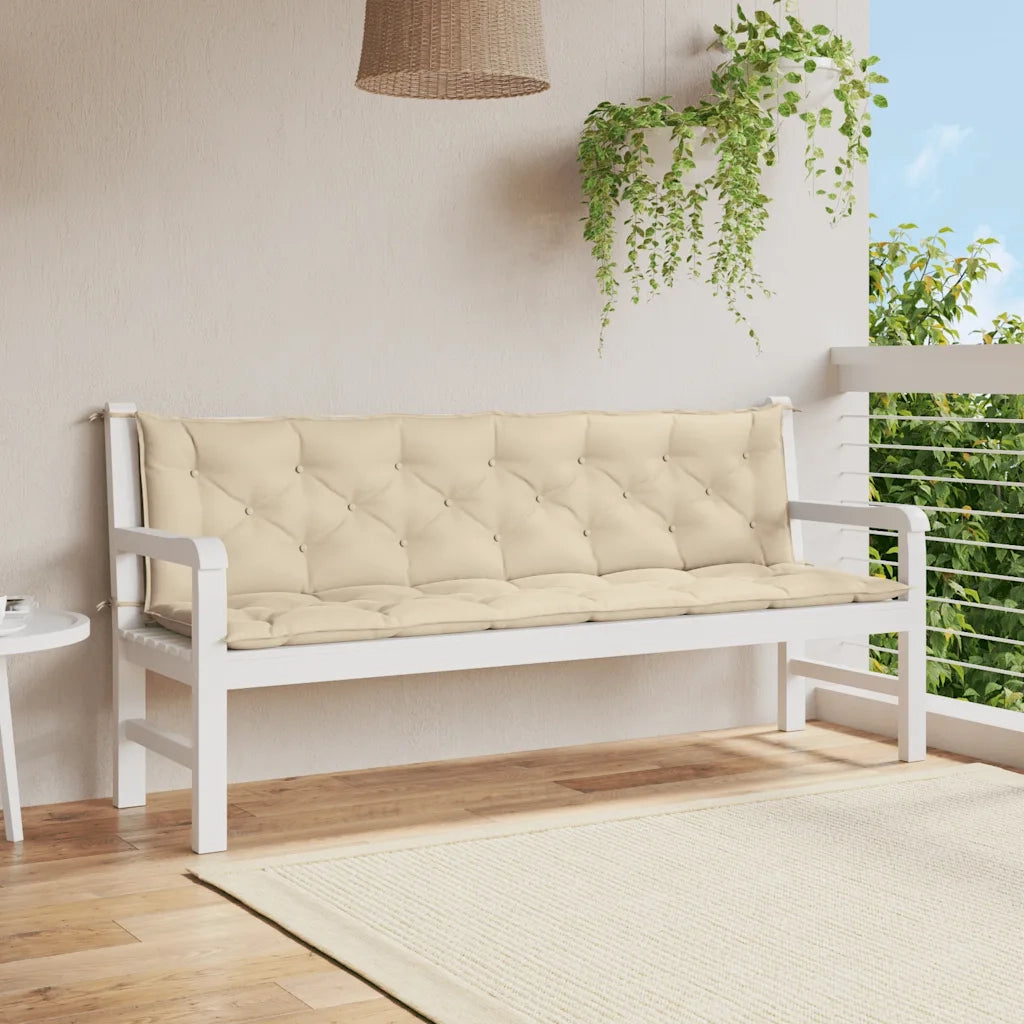 Cuscini Panca da Giardino 2pz Beige 200x50x7cm Tessuto Oxford