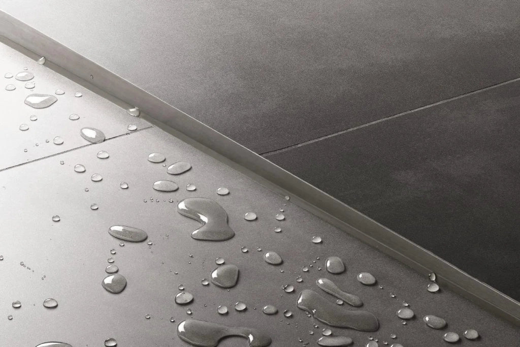 Profilo Doccia Pendenzato 100cm Brush Nickel sinistra