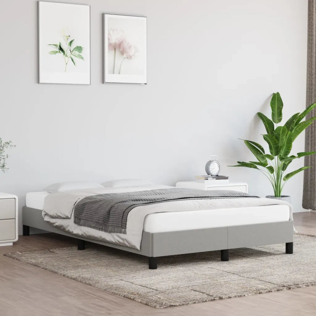 Giroletto senza Materasso Grigio Chiaro 120x190 cm in Tessuto