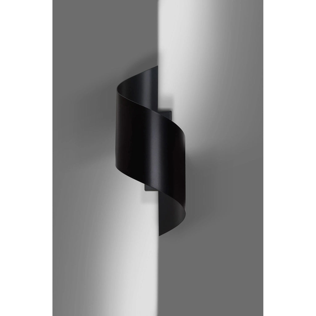 Applique Moderna 1 Luce Ubbe A Fascia In Acciaio Nero