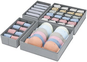 Organizzatore di carico per abbigliamento - Organizzatore per intimo e calze con pareti divisorie - 4 pezzi grigio