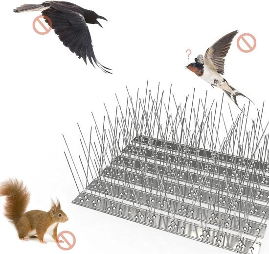Spine di Difesa per Uccelli 4 Metri - Spine Antincroci per Balconi e Terrazze in Acciaio Inossidabile