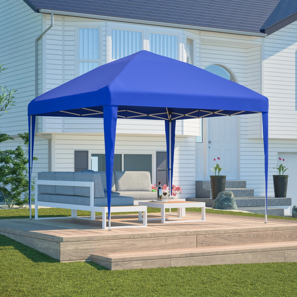 Gazebo 3x3m Pop-up Gazebo pieghevole regolabile in altezza Gazebo da giardino con 4 sacchi di sabbia e borsa da trasporto (blu)