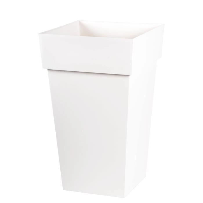 Vaso EDA Tuscany alto quadrato - 39 x 39 x H 65 cm - 62 L - Bianco